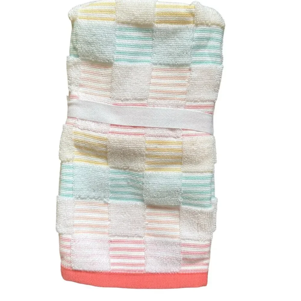 Deborah Connolly Hand/Tip Towels Set of 2 Quick Dry New Plaid Summer Beach